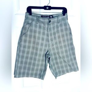 Billabong Shorts Plaid Stitched Patchwork Brown Tan Gray Men’s Sz 29  #6